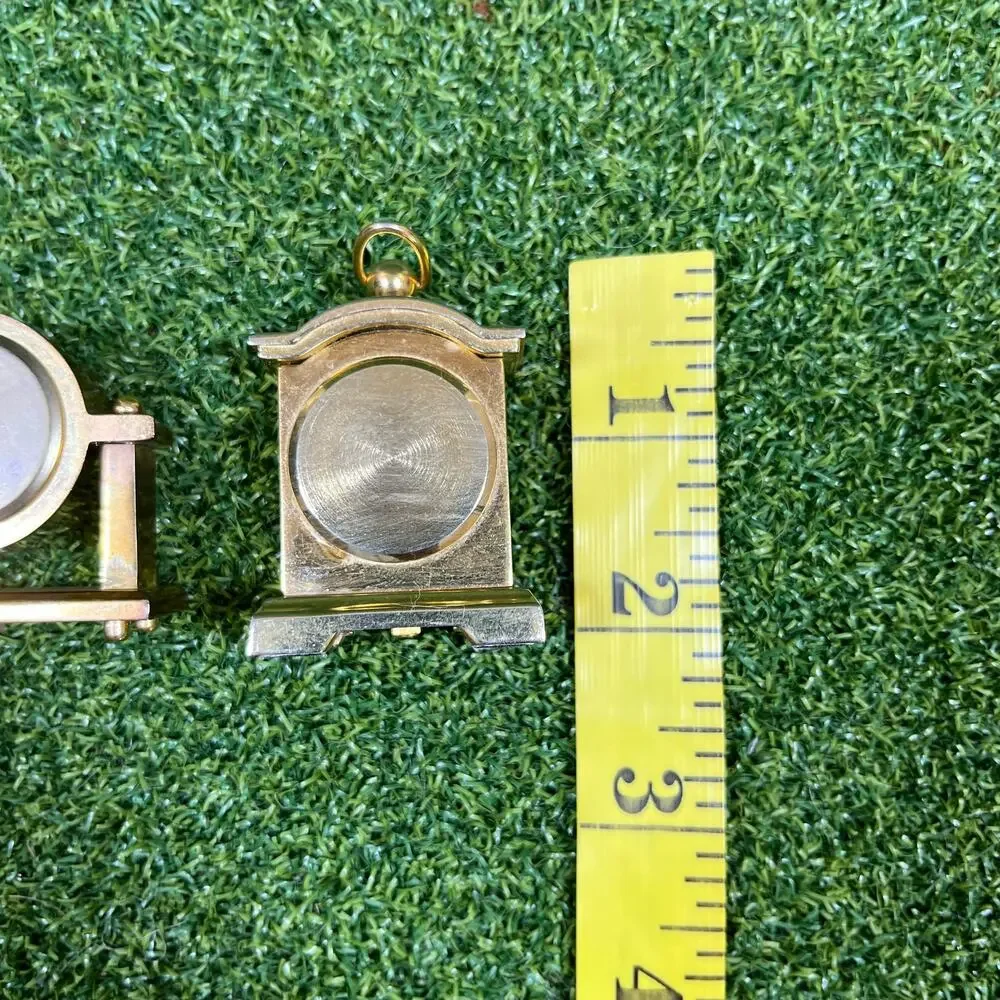 Vintage Lot Brass St. Marin Quartz Miniature Mantel Clocks
